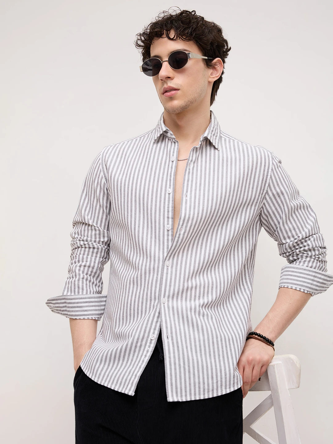 Monochrome Candy Striped Everyday Shirt