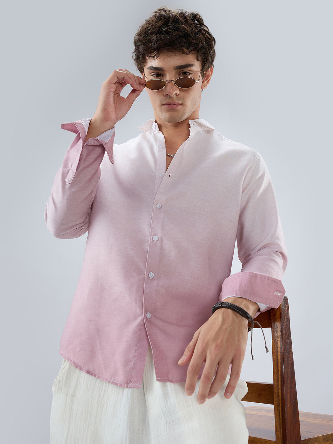 Elegant Pink Ombre Shirt