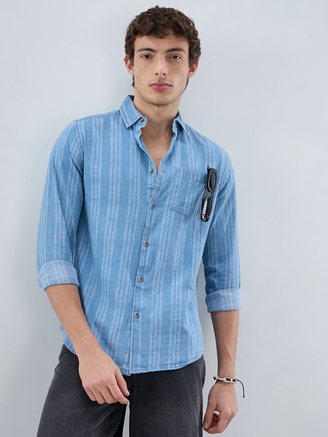 Plush Denim Balanced Striped Shirt