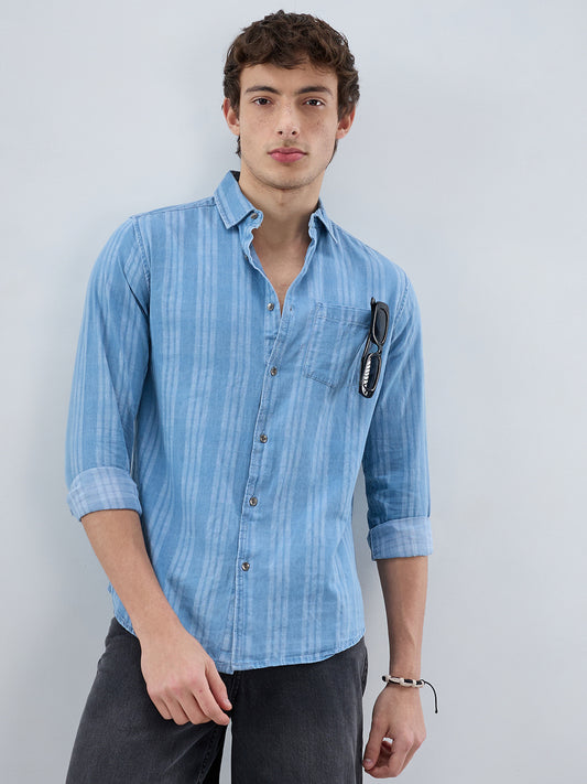 Plush Denim Balanced Striped Shirt