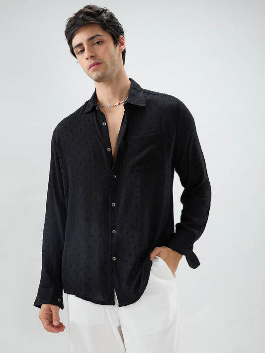 Exquisite Black Dobby Shirt