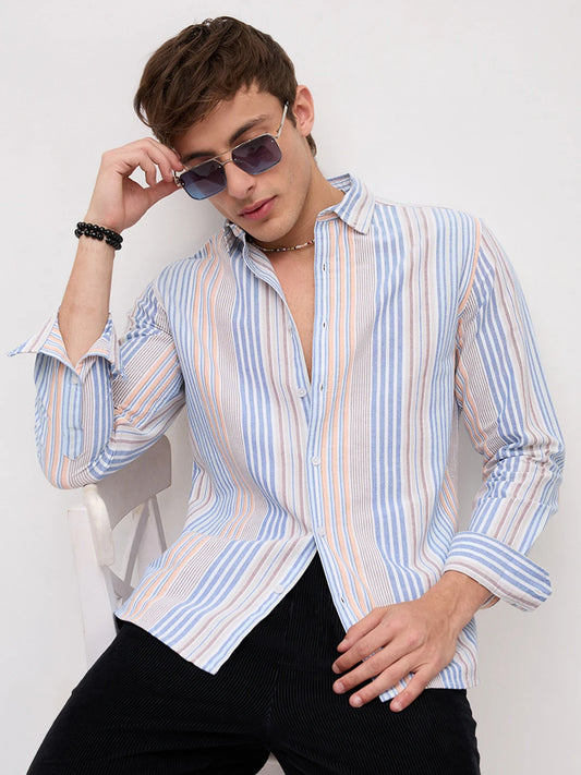 Seaside Blend Vertical Striped Everyday Shirt