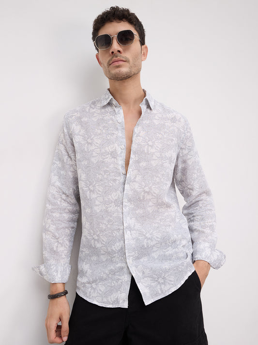 Grey Sketch Botanical Art Shirt