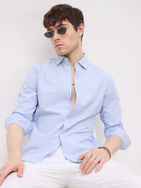 Timeless Blue Candy Striped Shirt