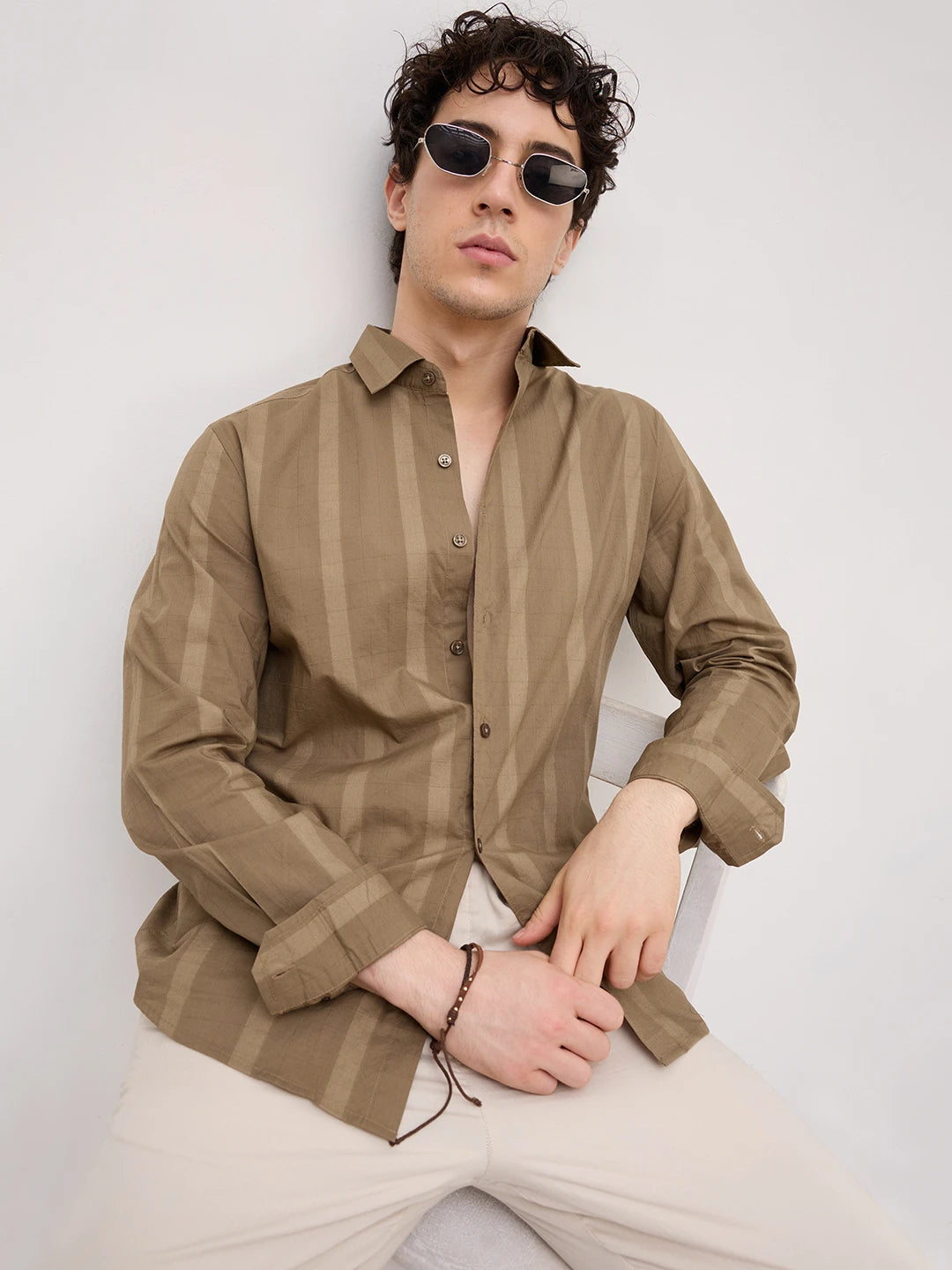 Olive Framework Textured Shirt