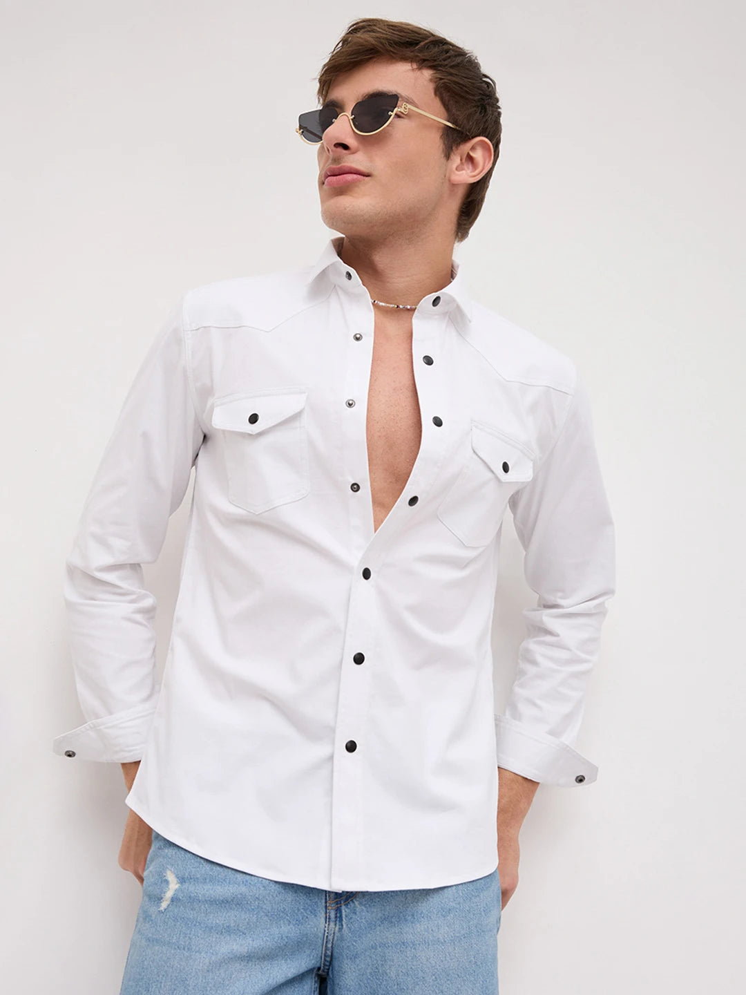 Snow White Twin Pocket Overshirt