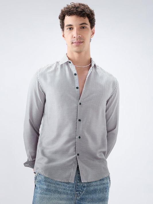 Ash Grey Pinstripe Ombre Shirt