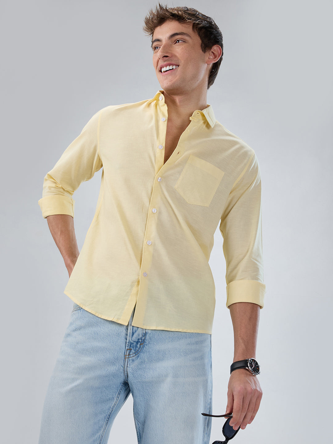 Sunshine Pop Yellow Casual Shirt
