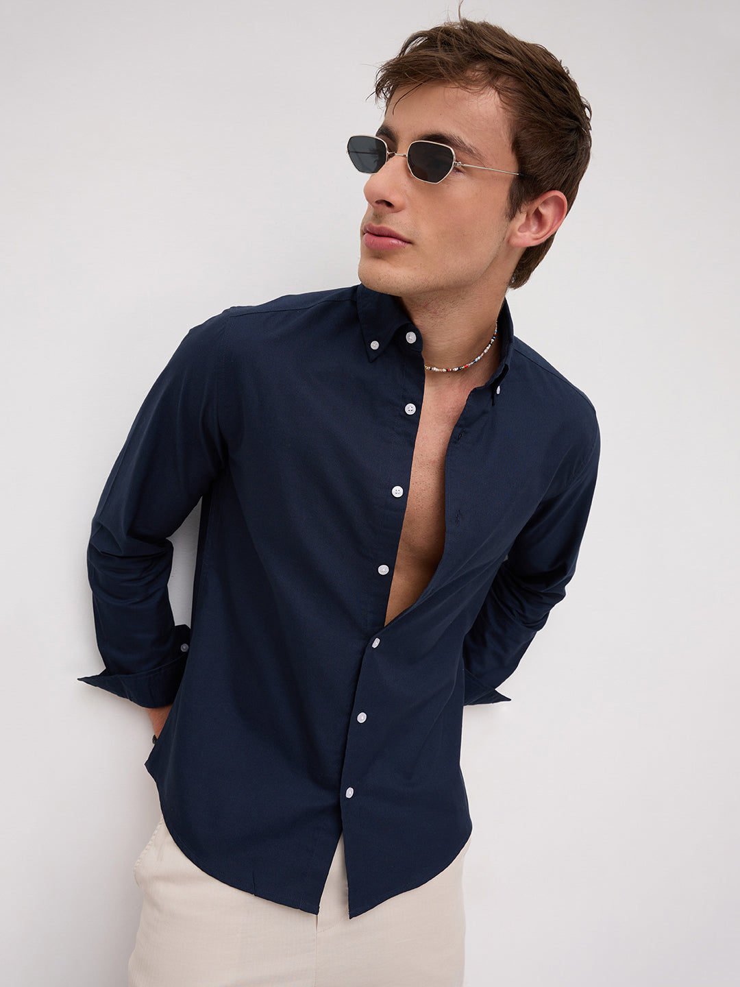 Timeless Navy Button-Down Collar Oxford Shirt