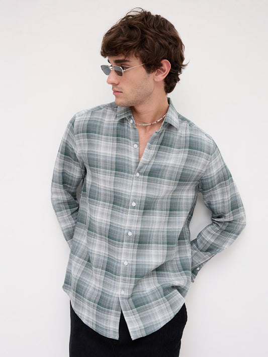 Hunter Green Glen Checks Shirt