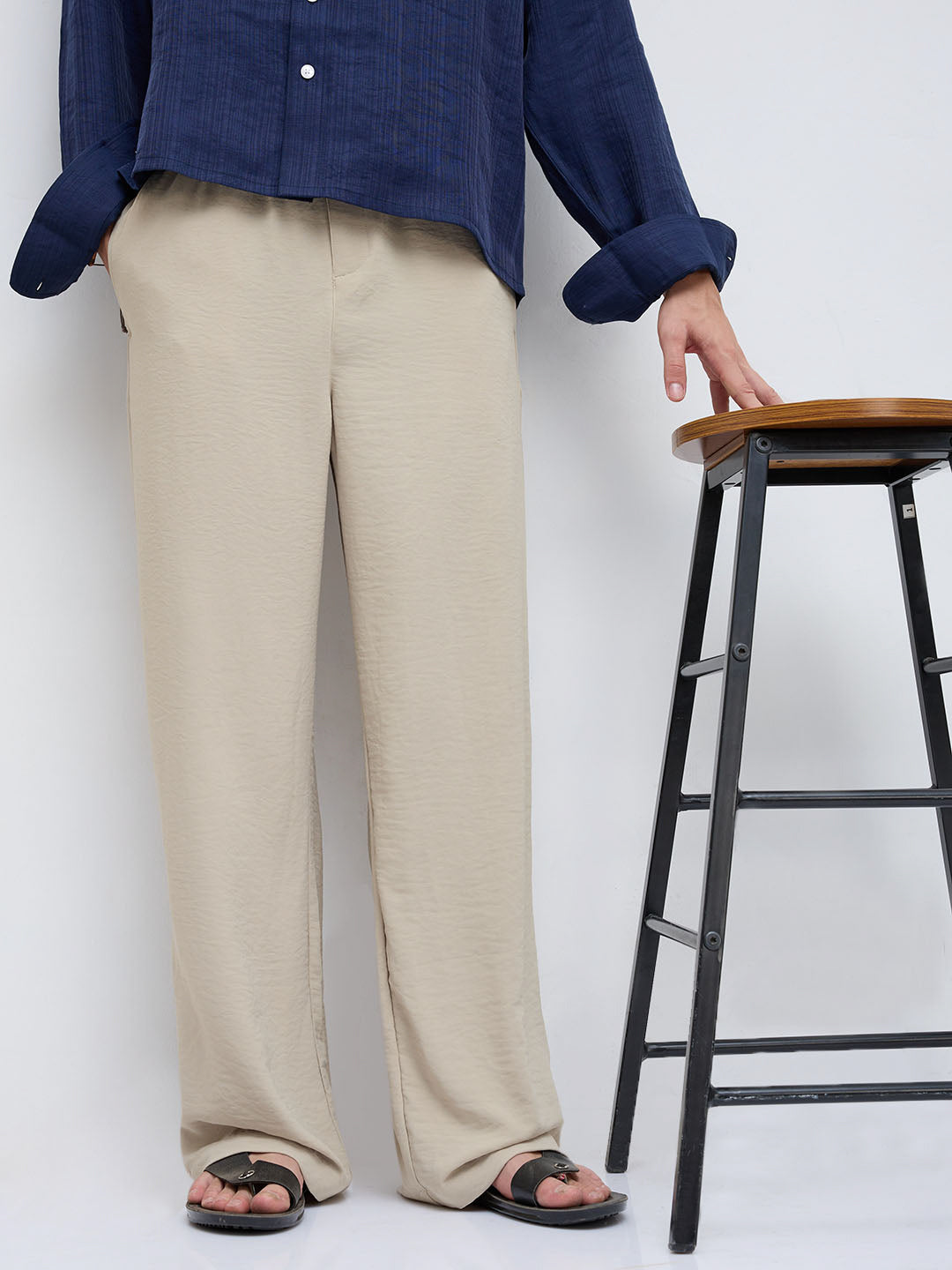 Squelchy Dusty Beige Wide Leg Trousers