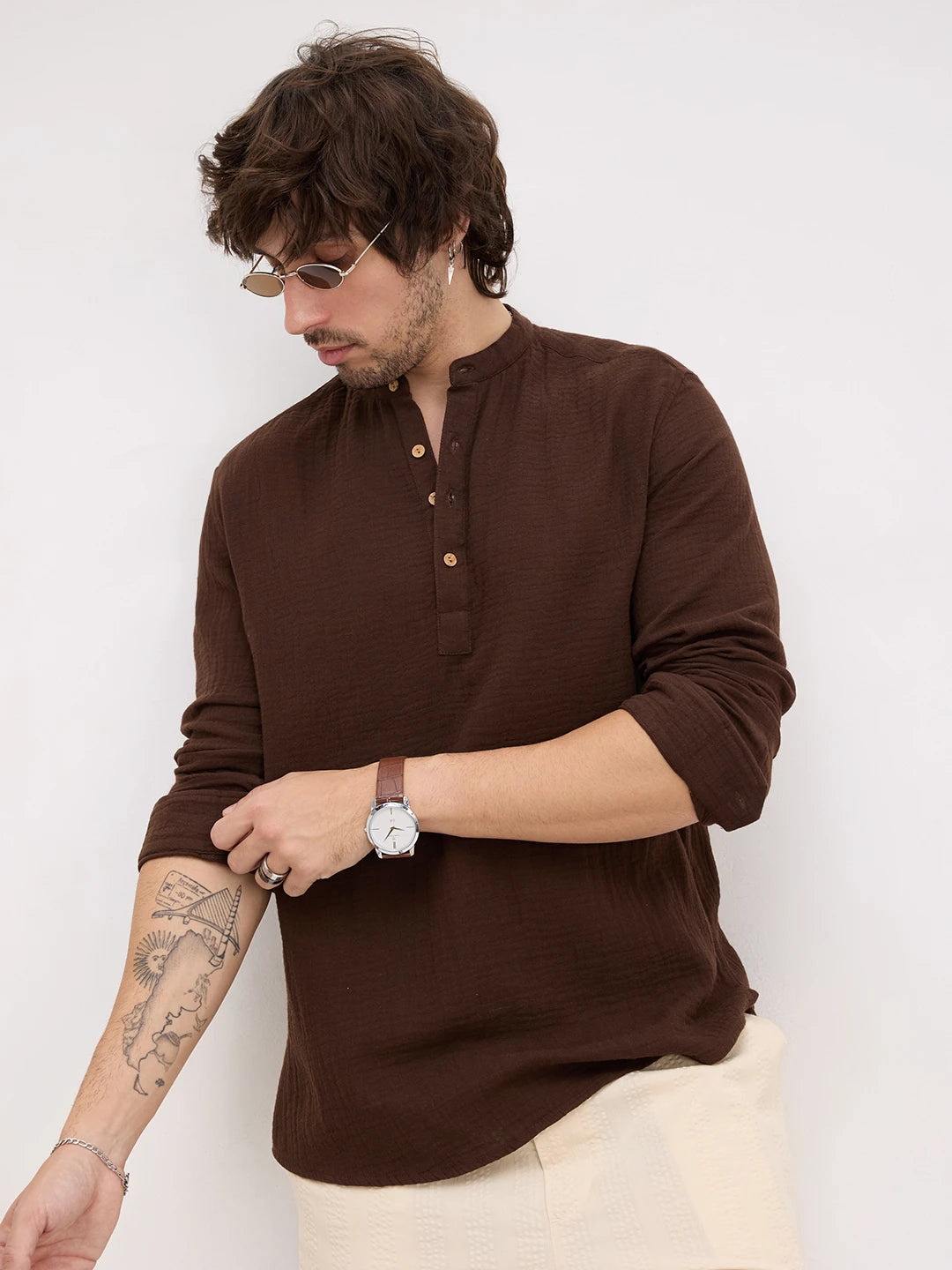 Timeless Espresso Brown Double Cloth Kurta