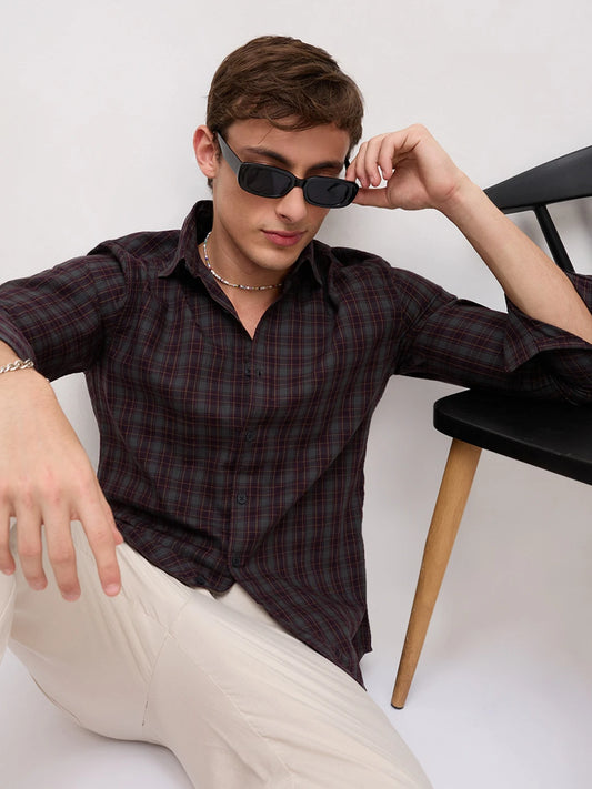 Intricate Contrast Multi Checks Everyday Shirt