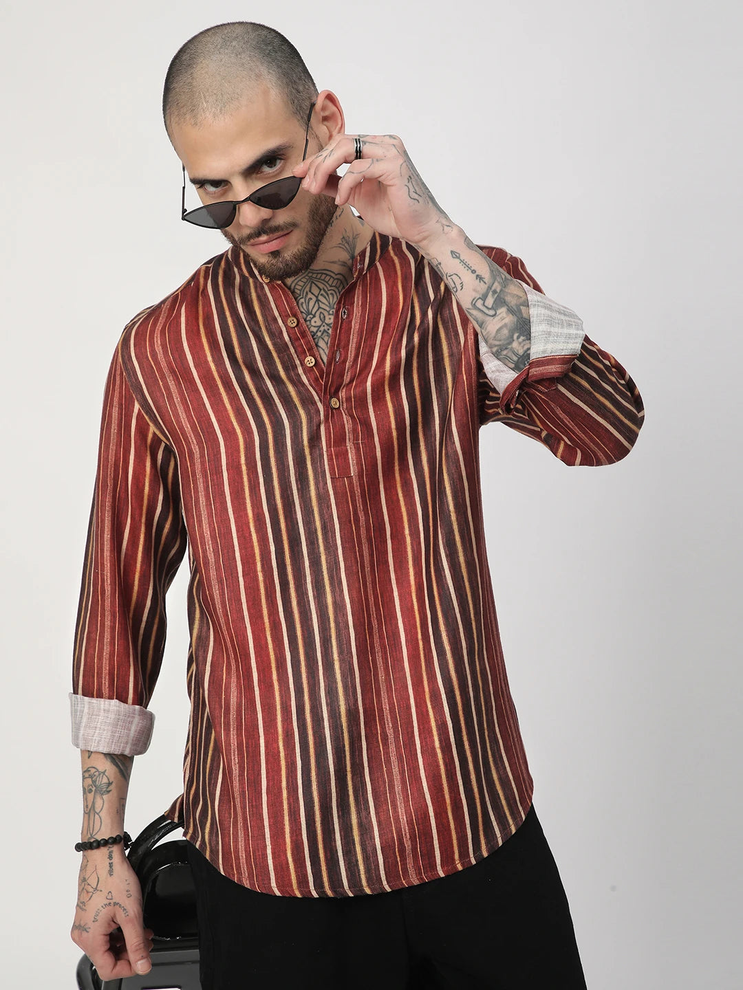 Spiffy Multicolor Vertical Stripe Kurta