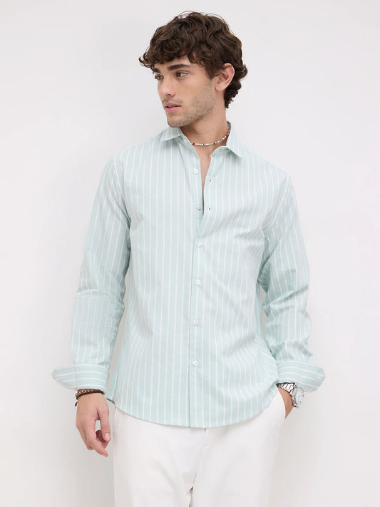 Sage Green Oxford Striped Everyday Shirt