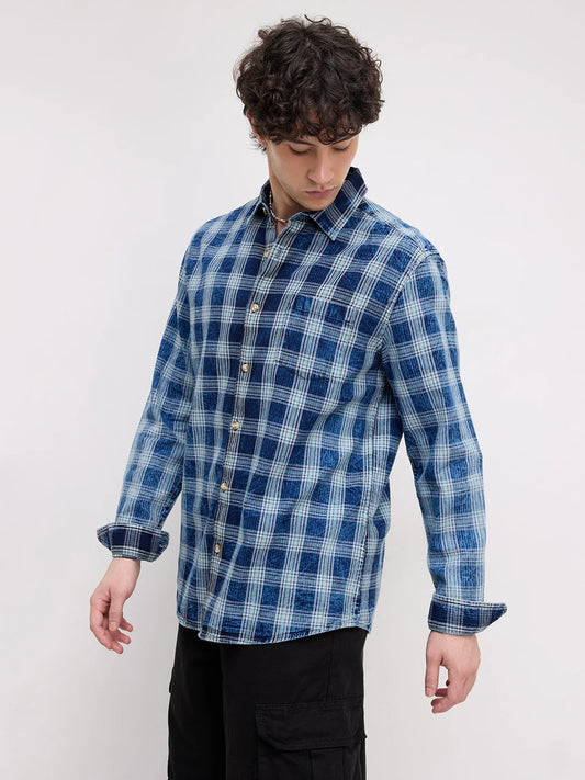 Timeless Denim Blue Box Checks Shirt