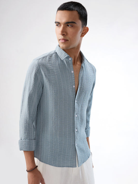 Schmick Dusty Teal Pinstripe Shirt