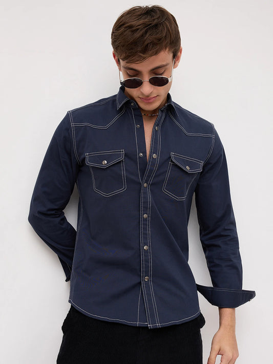 Timeless Deep Navy Twin Pocket Shirt