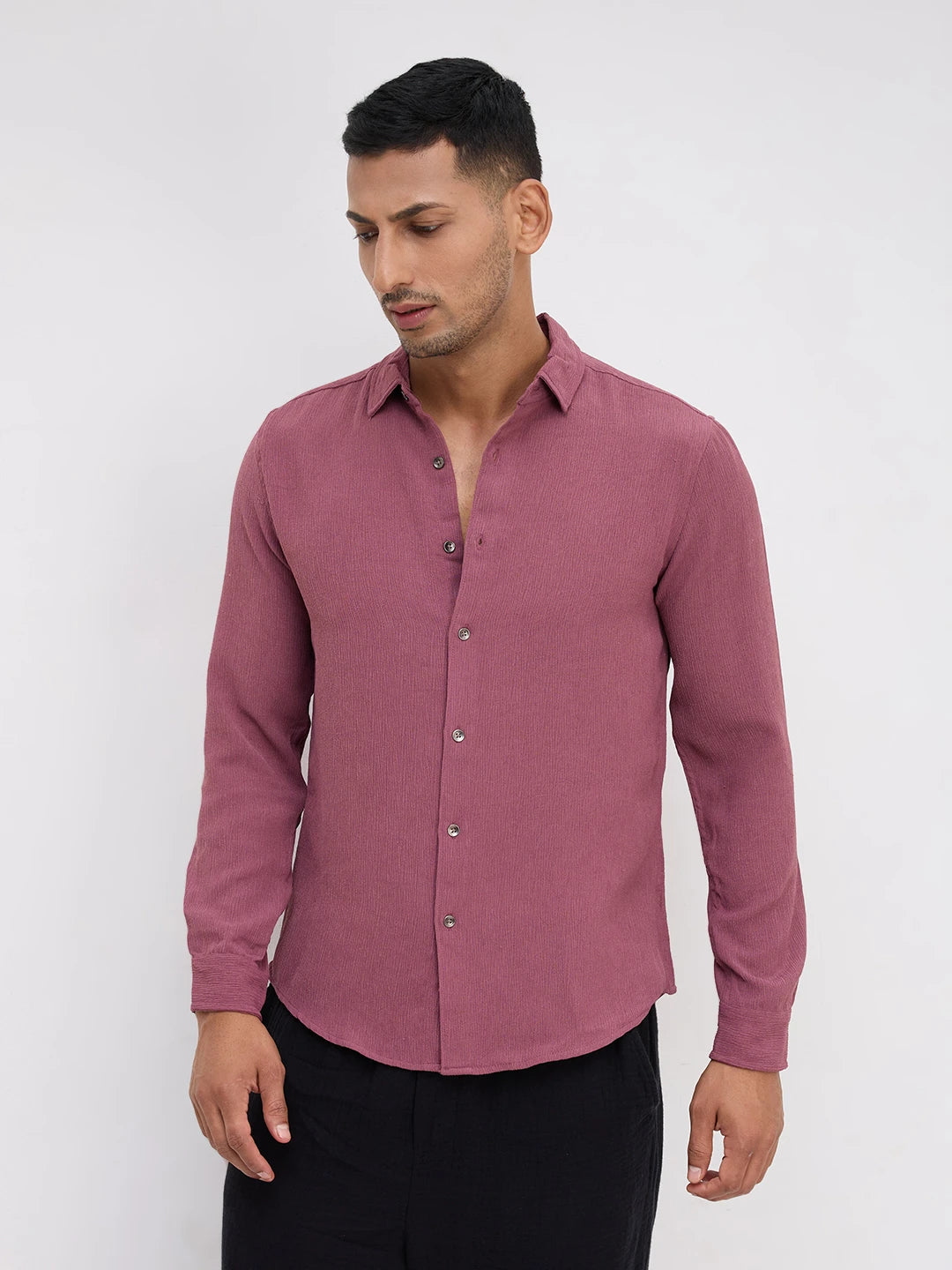 Debonair Affair Purple Crepe Shirt