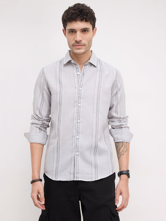Light Grey  Marine Mist Striped Shirt
