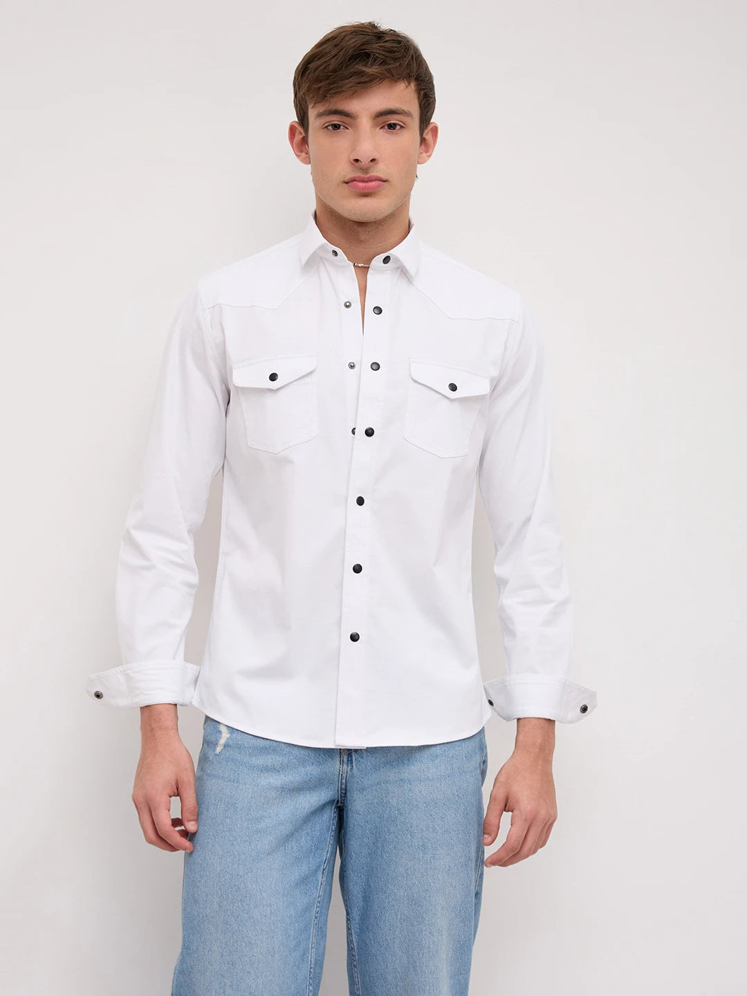 Snow White Twin Pocket Overshirt