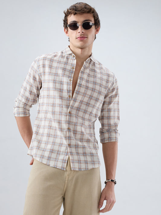 Intricate Brown Box Checks Shirt
