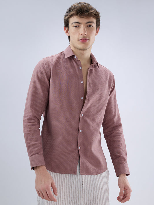 Rosewood Pink Textured Shirt