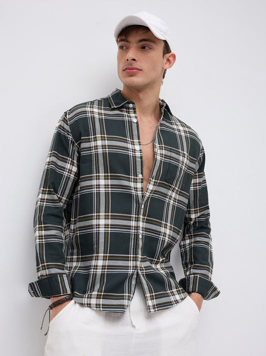 Emerald GreenStatement Casual Check Shirt