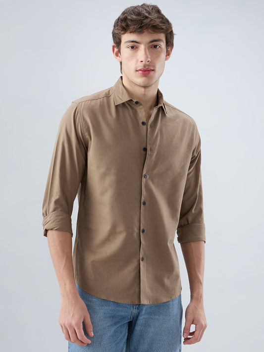 Luxe Olive Brown Oxford Shirt
