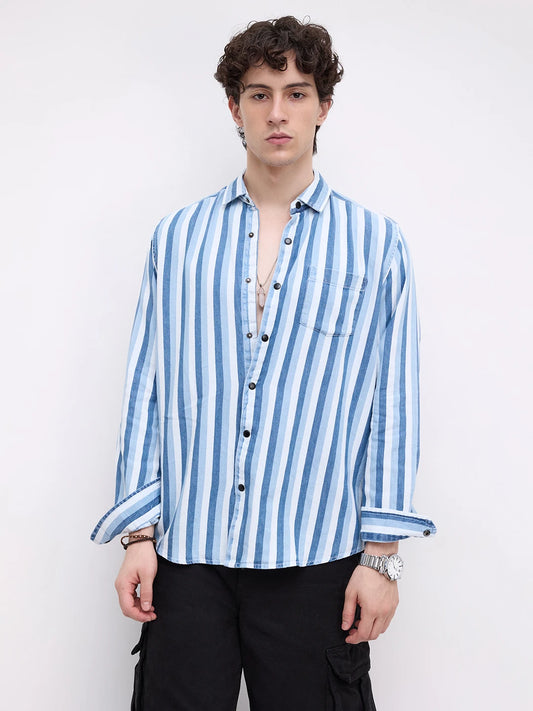 Denim Elegance Regency Stripe Shirt