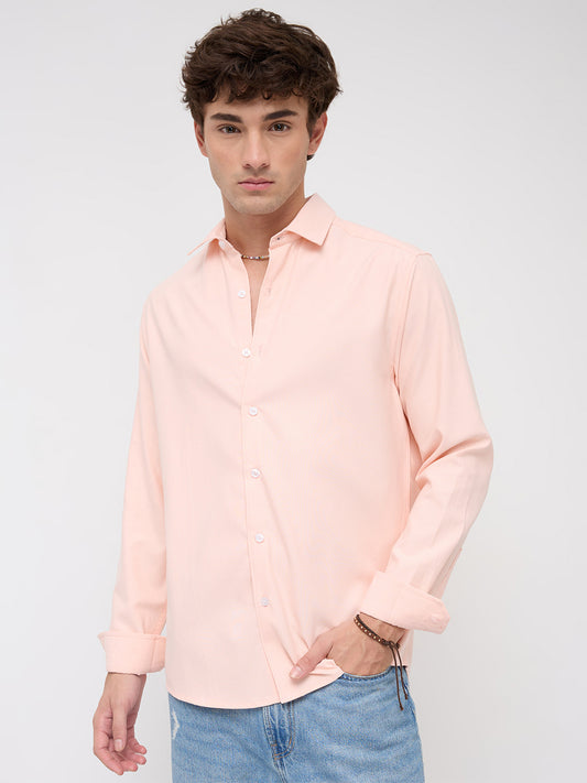 Soft Peach Smooth Finish Shirt
