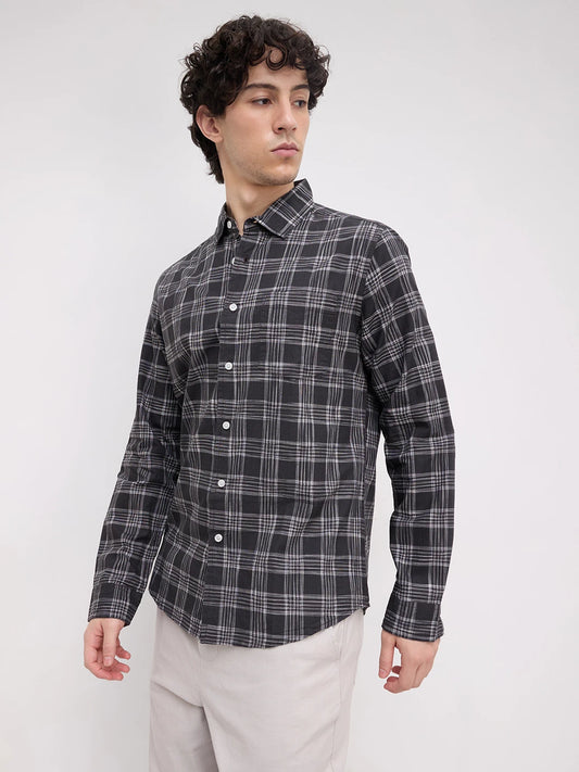 Black & Grey Box Checkered Shirt