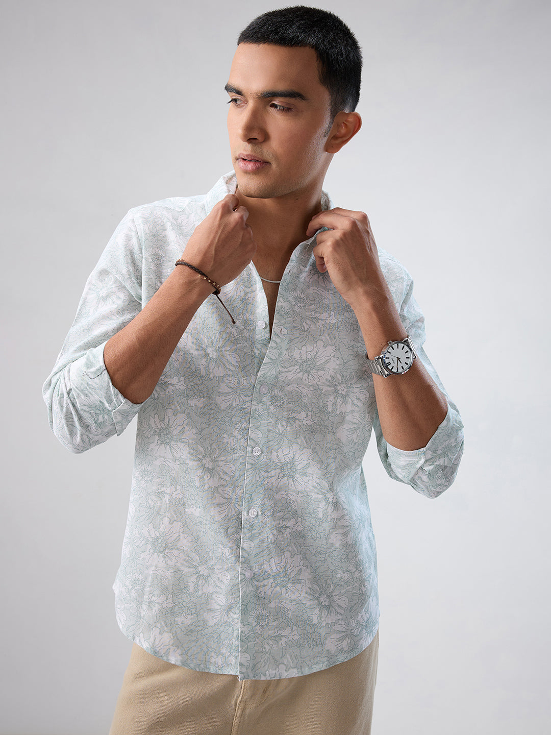 Pastel Green Floral Bloom Shirt