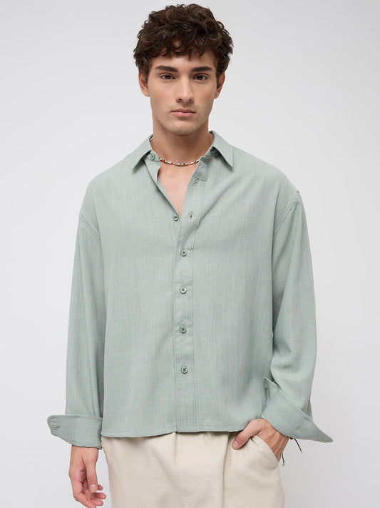 Misty Moss Green Fine Weave Shirt