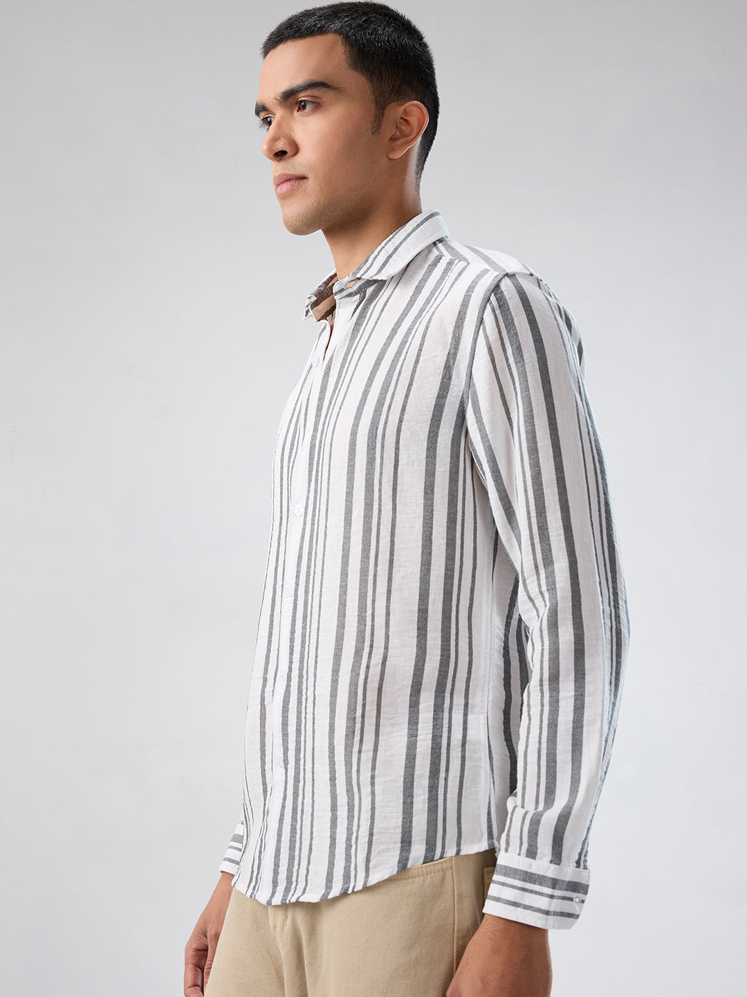 Timeless Monochrome Vertical Striped Shirt