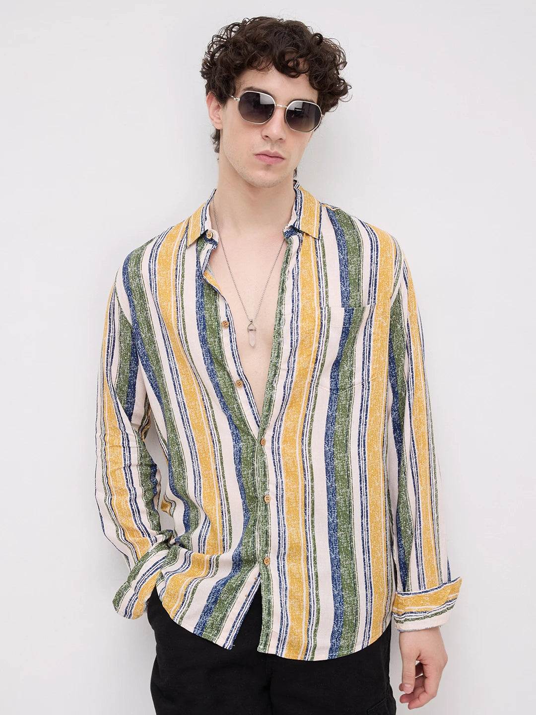Multicolor Giclée Stripe Shirt