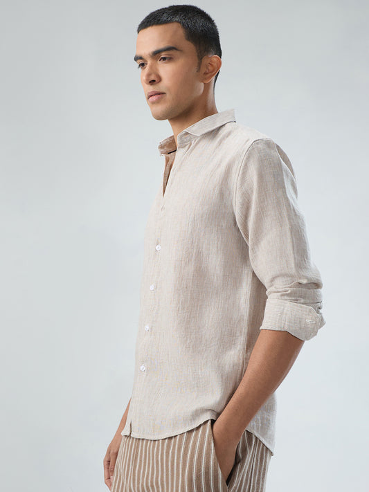 Desert Sand Beige Textured Shirt