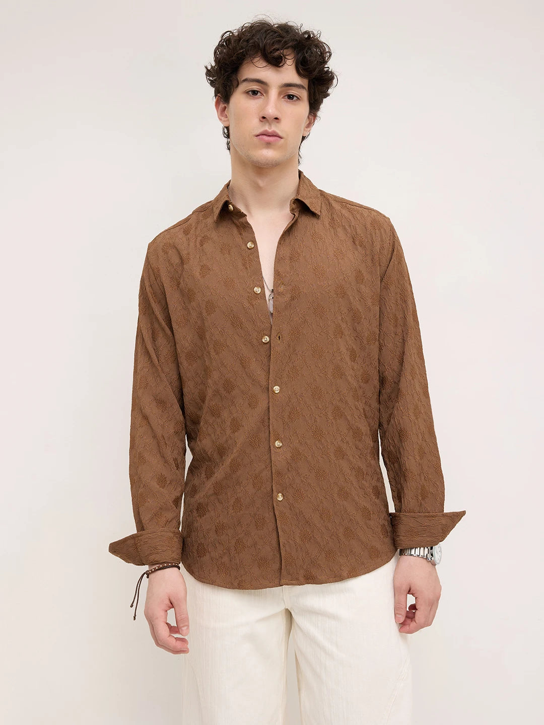 Sunsoil Floral Embossed Shirt