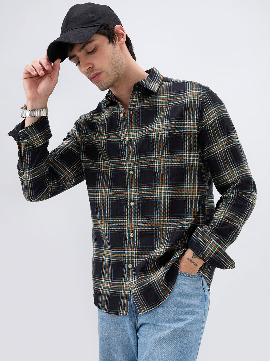 Premium Giza Cotton Multicolour Tartan Checked Shirt
