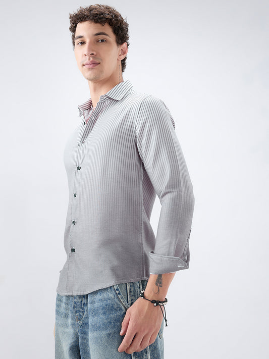 Ash Grey Pinstripe Ombre Shirt