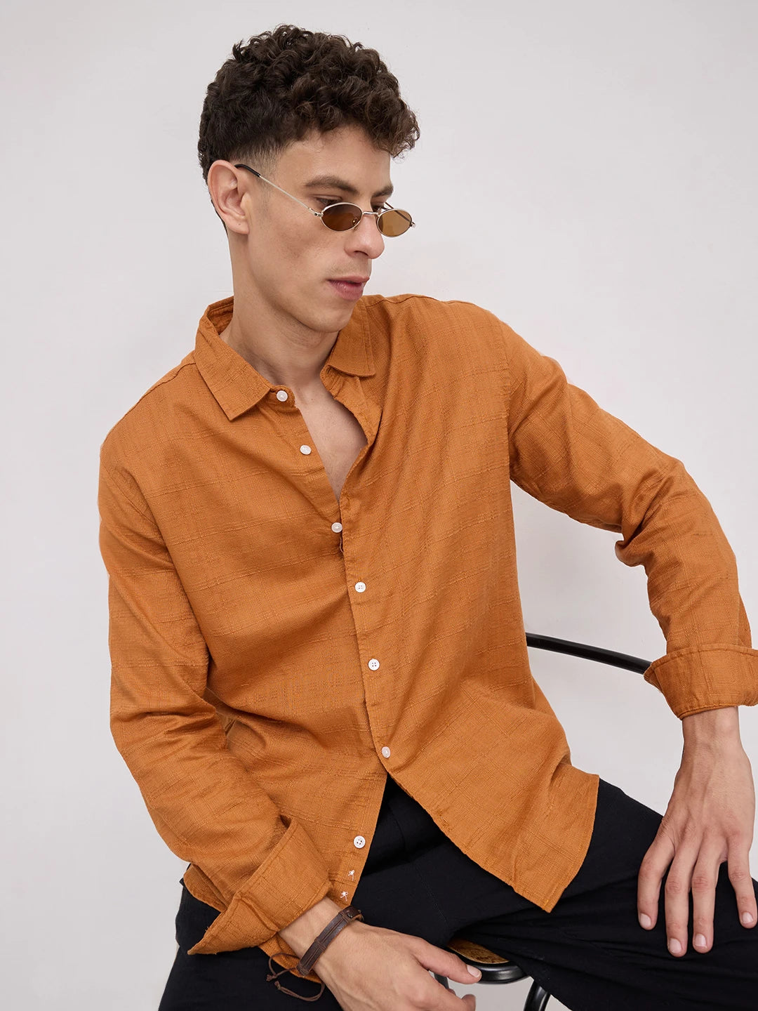 Antique Rust Fine Weave Textured Shirt