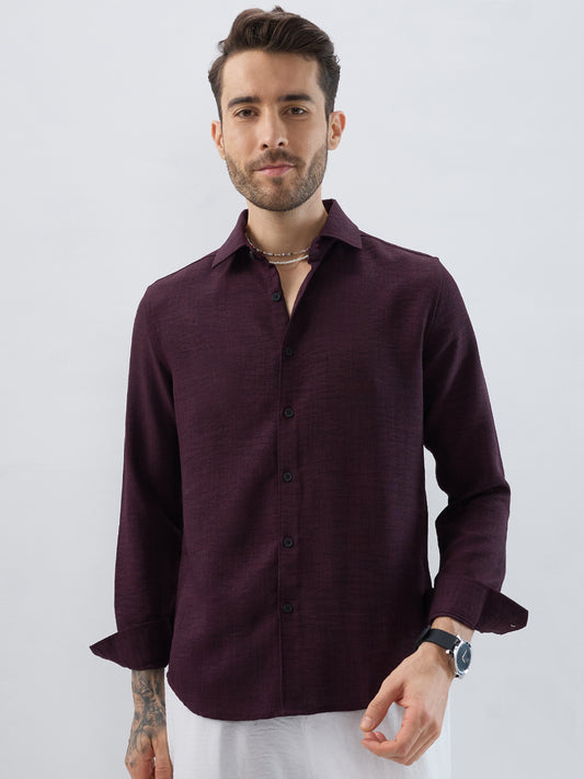 Rustic Charm Burnt Maroon Shirt