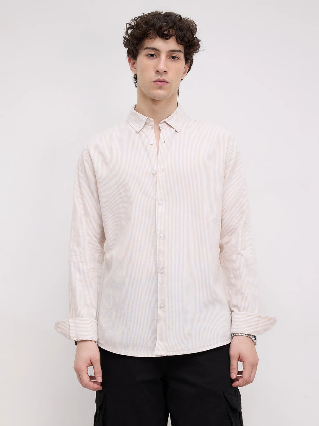 Mellow Yellow Pinstripe Button-Down Collar Shirt