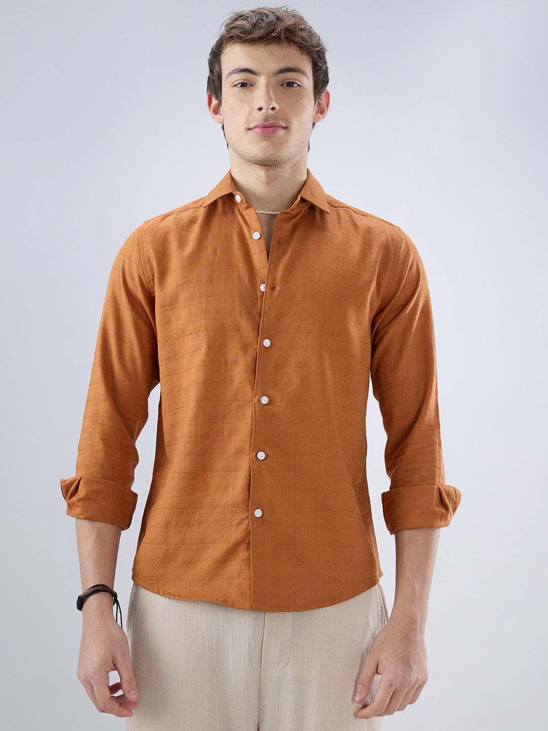 Antique Rust Fine Weave Textured Shirt
