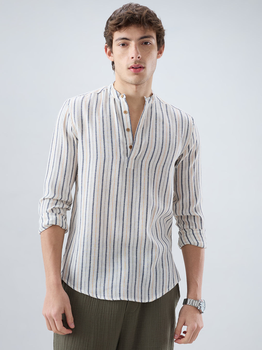 Delicate Micro Stitch Multicolor Stripe Kurta