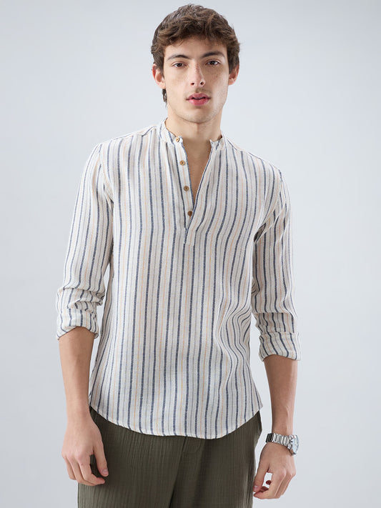 Delicate Micro Stitch Multicolor Stripe Kurta