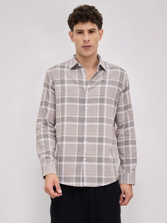 Classic Grey & White Plaid Checks Shirt