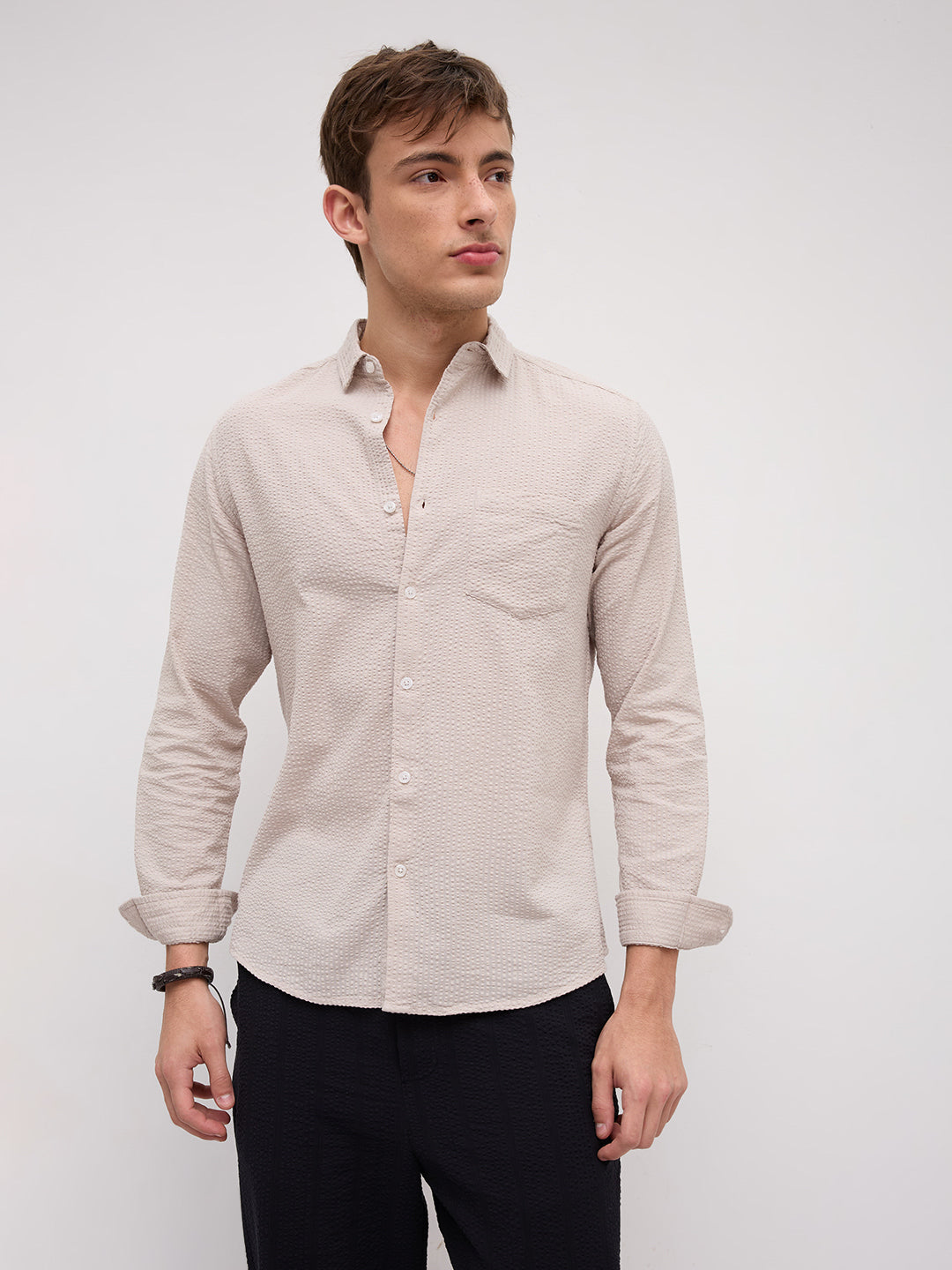 Soft Dune Seersucker Summer Essential Shirt