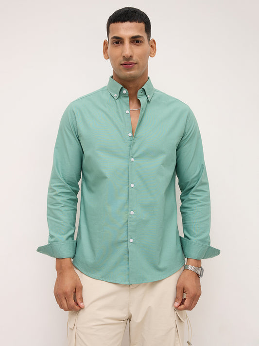 Seafoam Green Button-Down Collar Business Shirt