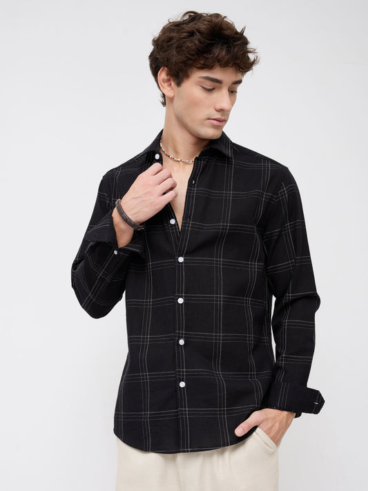 Blackout Contrast Chalkline Checked Shirt